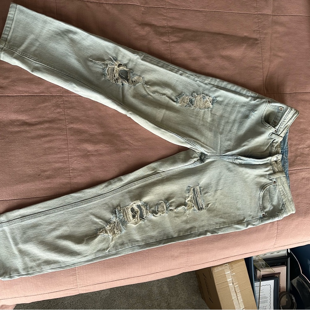 Distressed Light Wash Jeans